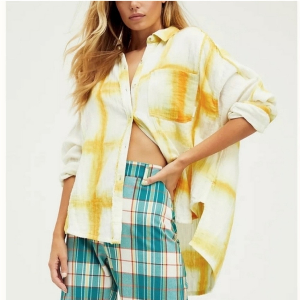 Free People We the Free Gauze Button Down